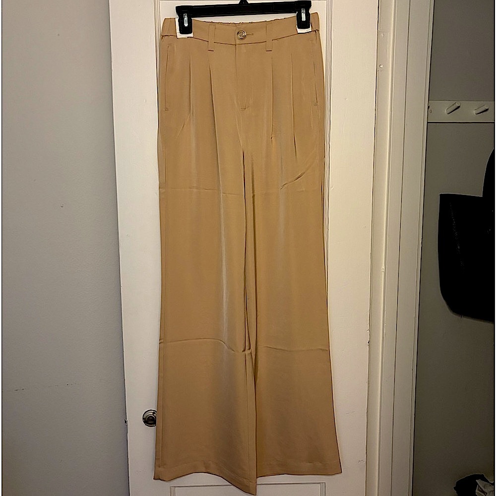 Gianna Bini High Rise Wide Leg Satin Pants